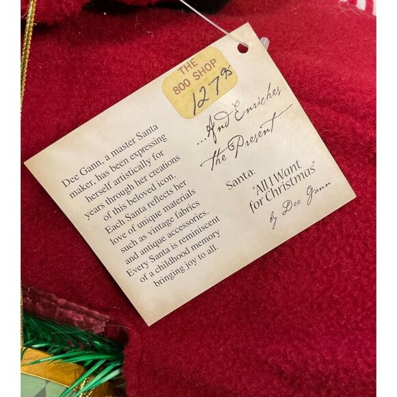 Dee Gann for Raz Imports 29 inch Plush Embellished Detailed VTG Santa Figure NWT - Picture 9 of 10
